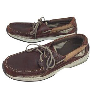 Dunham Leather Boat Shoes Mens Size 11.5 Brown